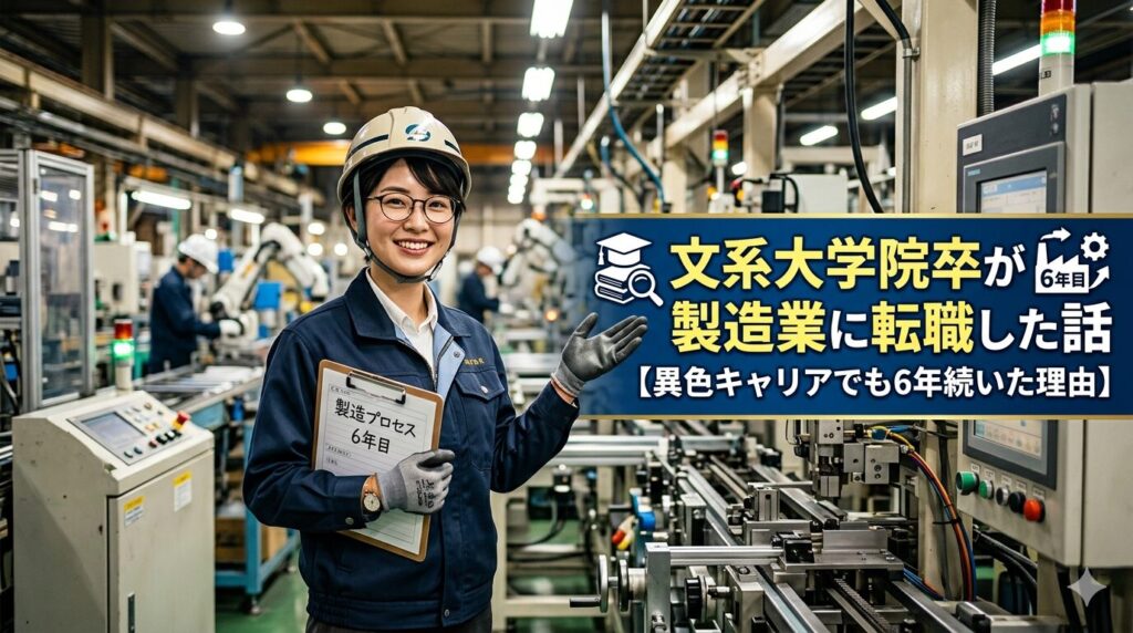文系大学院卒が製造業に転職した話【異色キャリアでも6年続いた理由】