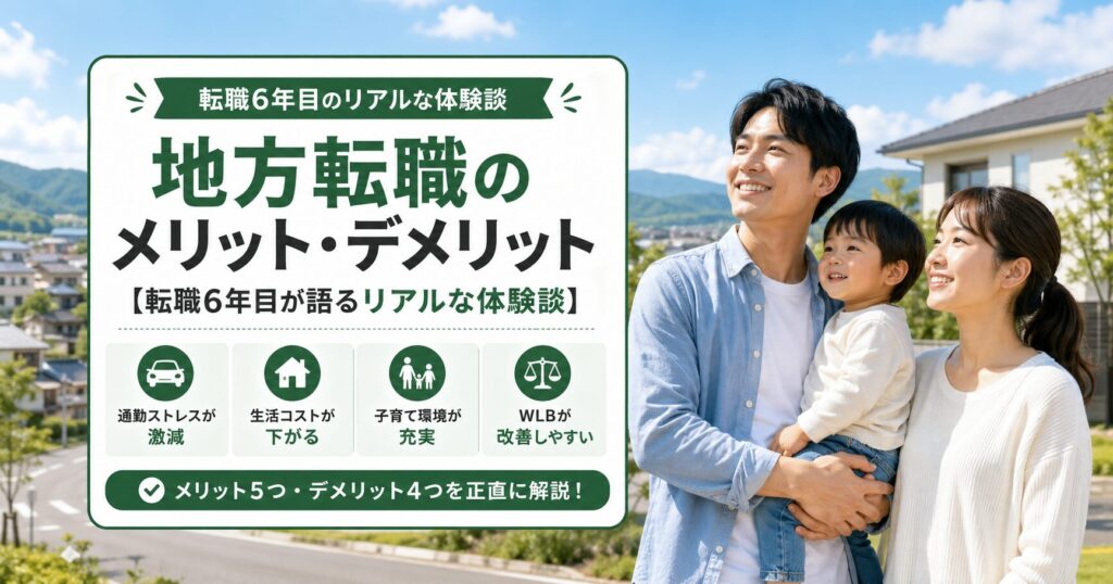 地方転職のメリット・デメリット【転職6年目が語るリアルな体験談】