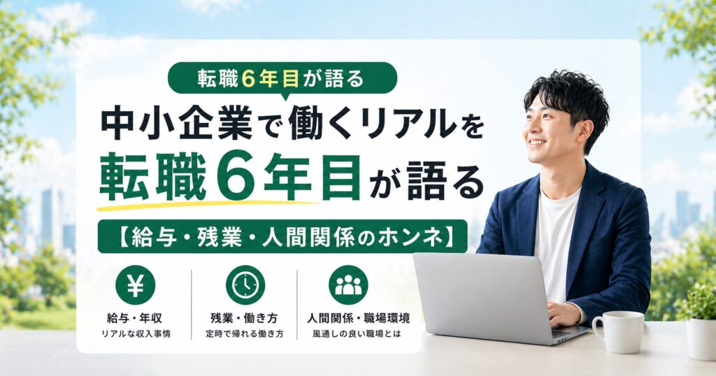 中小企業で働くリアルを転職6年目が語る【給与・残業・人間関係のホンネ】