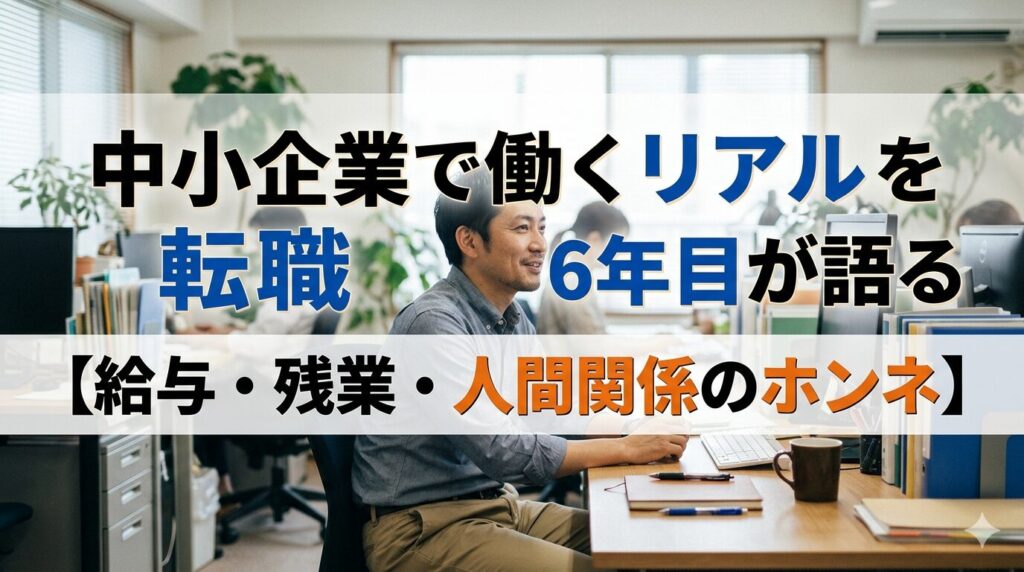 中小企業で働くリアルを転職6年目が語る【給与・残業・人間関係のホンネ】