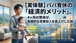 【実体験】パパ育休の「経済的メリット」。4ヶ月の育休が、長期的な世帯収入を底上げした話