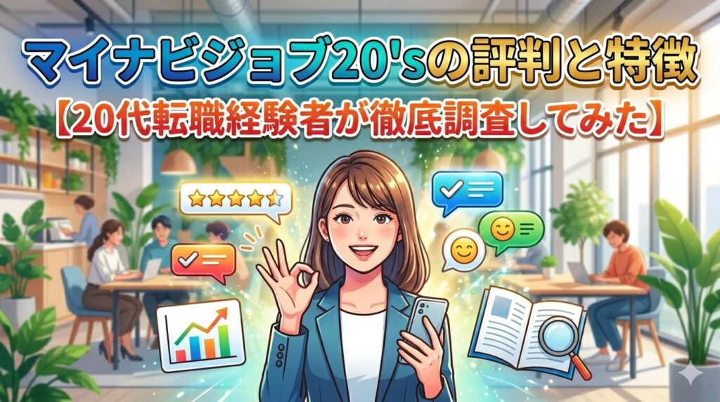 マイナビジョブ20'sの評判と特徴【20代転職経験者が徹底調査してみた】