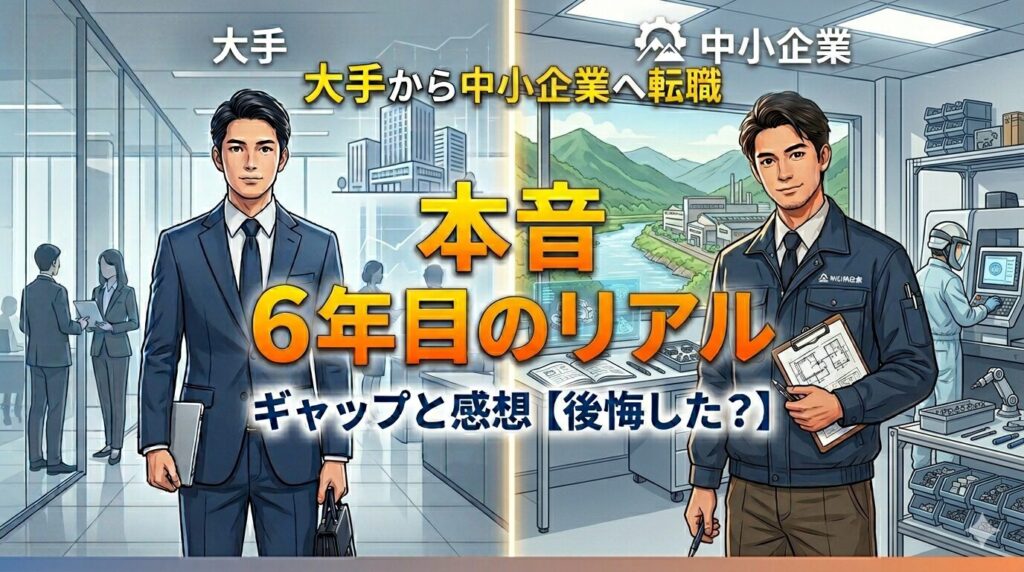 大手から中小企業に転職した本音【後悔した？6年目のリアルなギャップと感想】